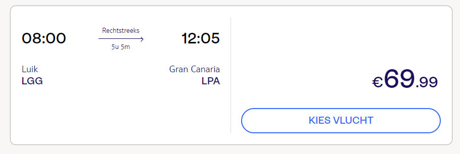 vliegtickets naar Gran Canaria